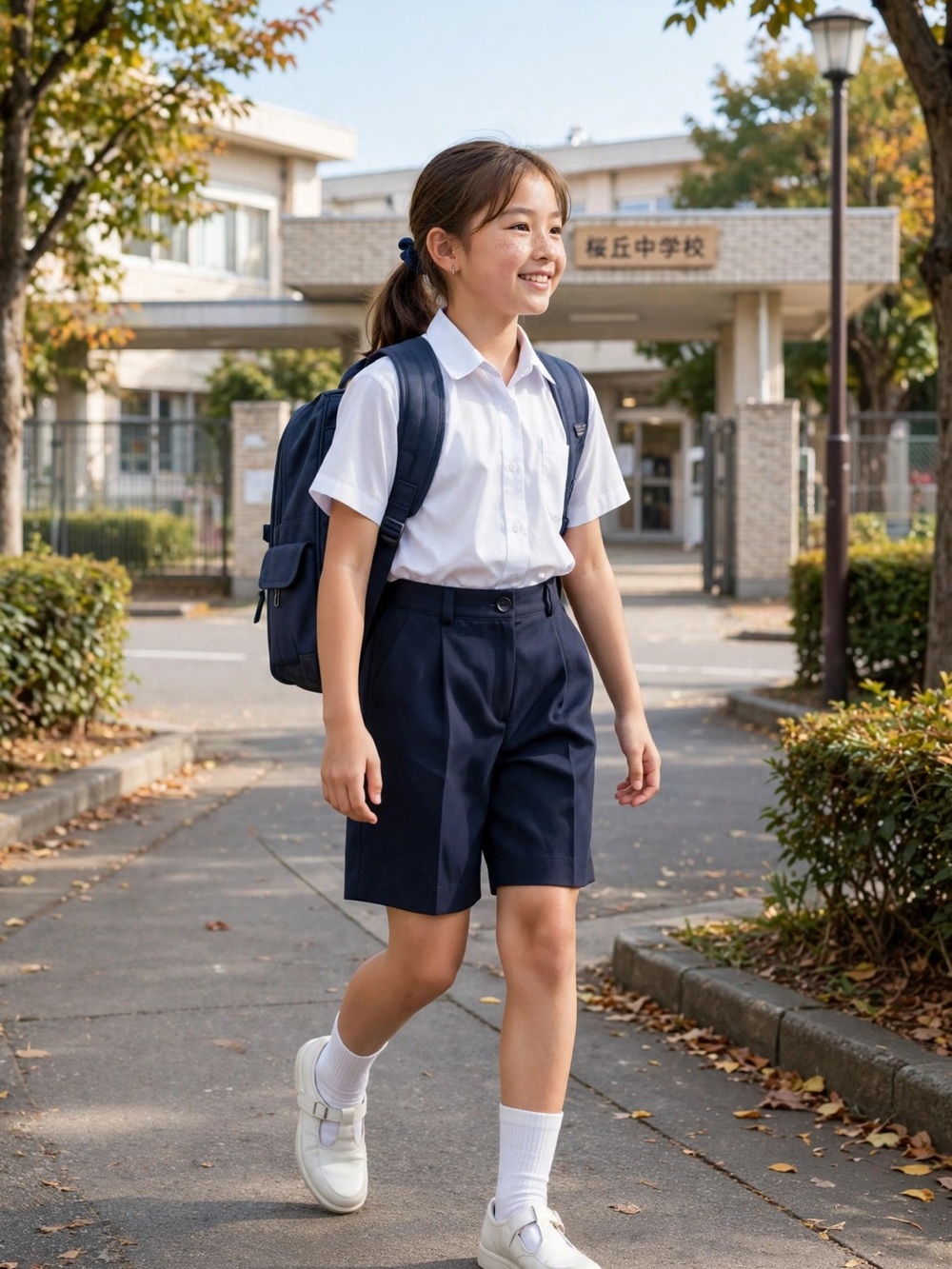 Girls Navy School Shorts - Classic Uniform Style